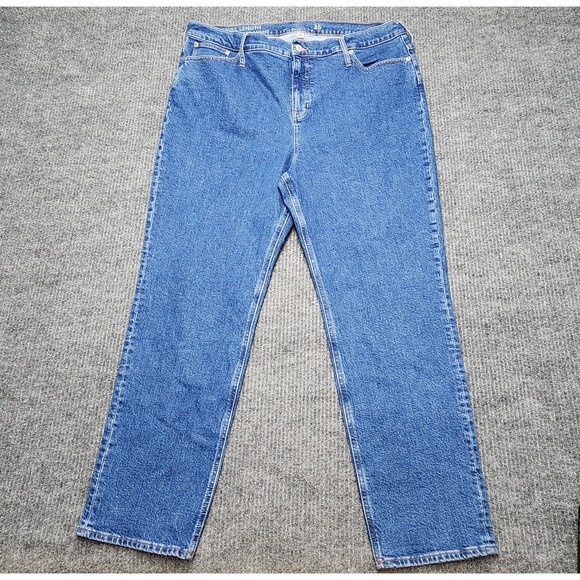 J. Crew Factory Denim - J.Crew Classic Straight Jeans Womens 35x30 Blue Medium Wash Stretch Denim Pants